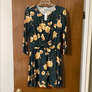 Charming Charlie Yellow and Green Fit and Flare Dress